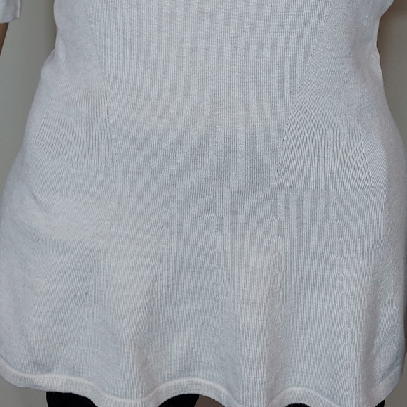 Portmans Phoebe Peplum Knit sweater size 10/8. Off-white turtle-neck sweater - Picture 5 of 7